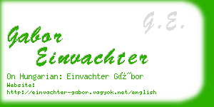 gabor einvachter business card